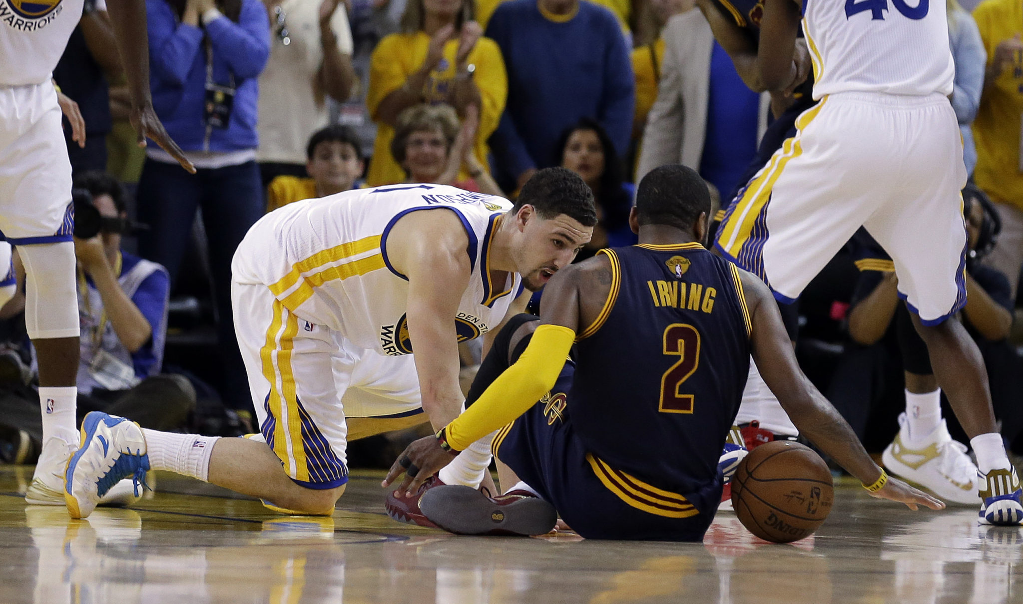 Kyrie Irving says 2015 knee fracture with Klay caused by childhood injury