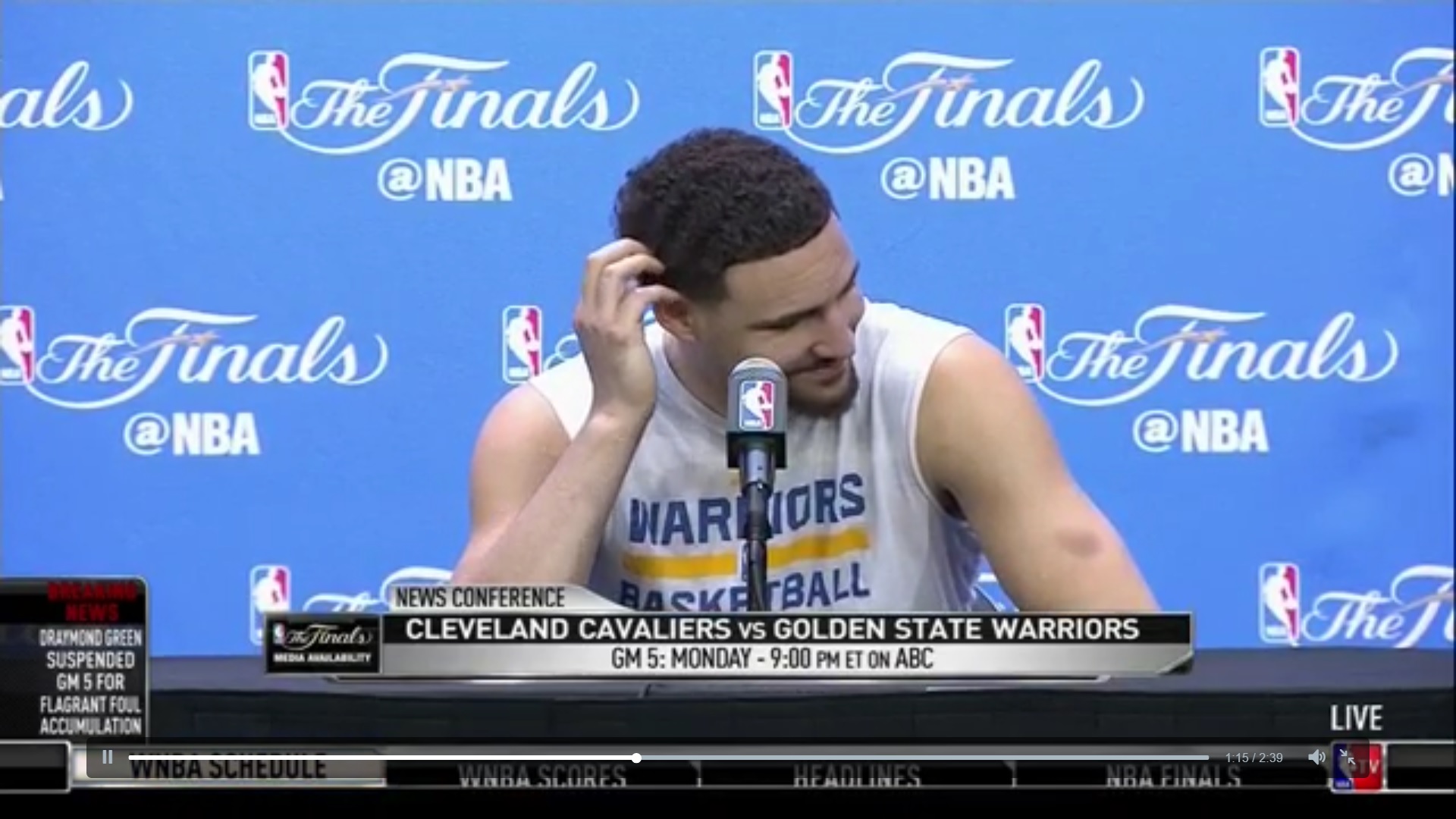 VIDEO: Klay Thompson Mocks LeBron James For Getting Into It With Draymond Green