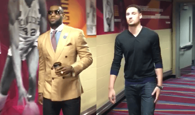 Watch: LeBron severely outdresses Klay Thompson