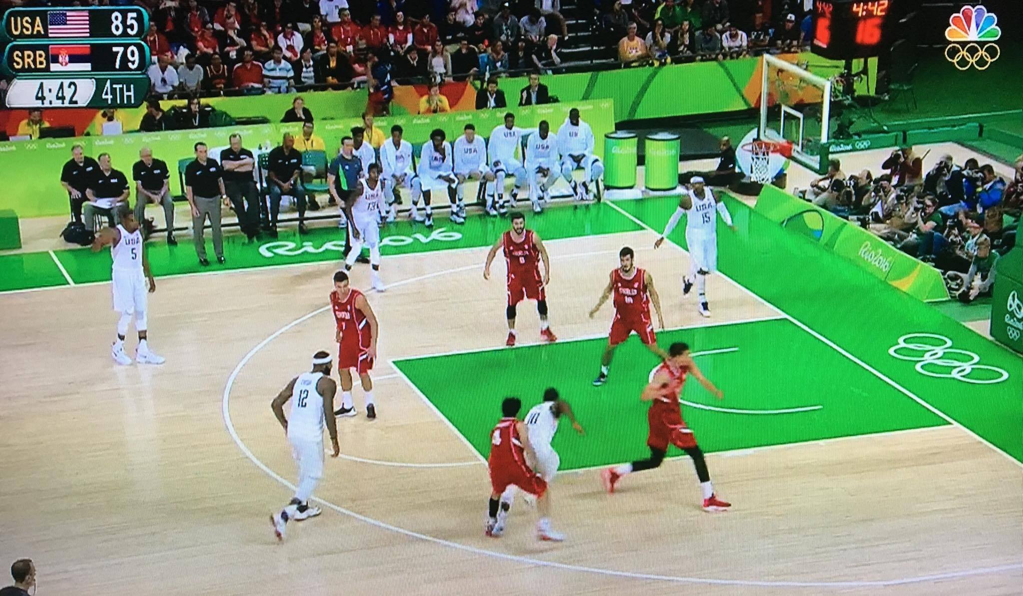 Video: Kyrie Irving crosses over Serbia&#8217;s big man and finishes layup acrobatically