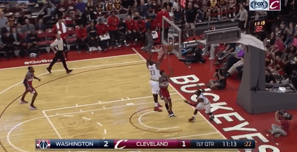 Lebron Blocks Wizards Like Iguodala Game 7