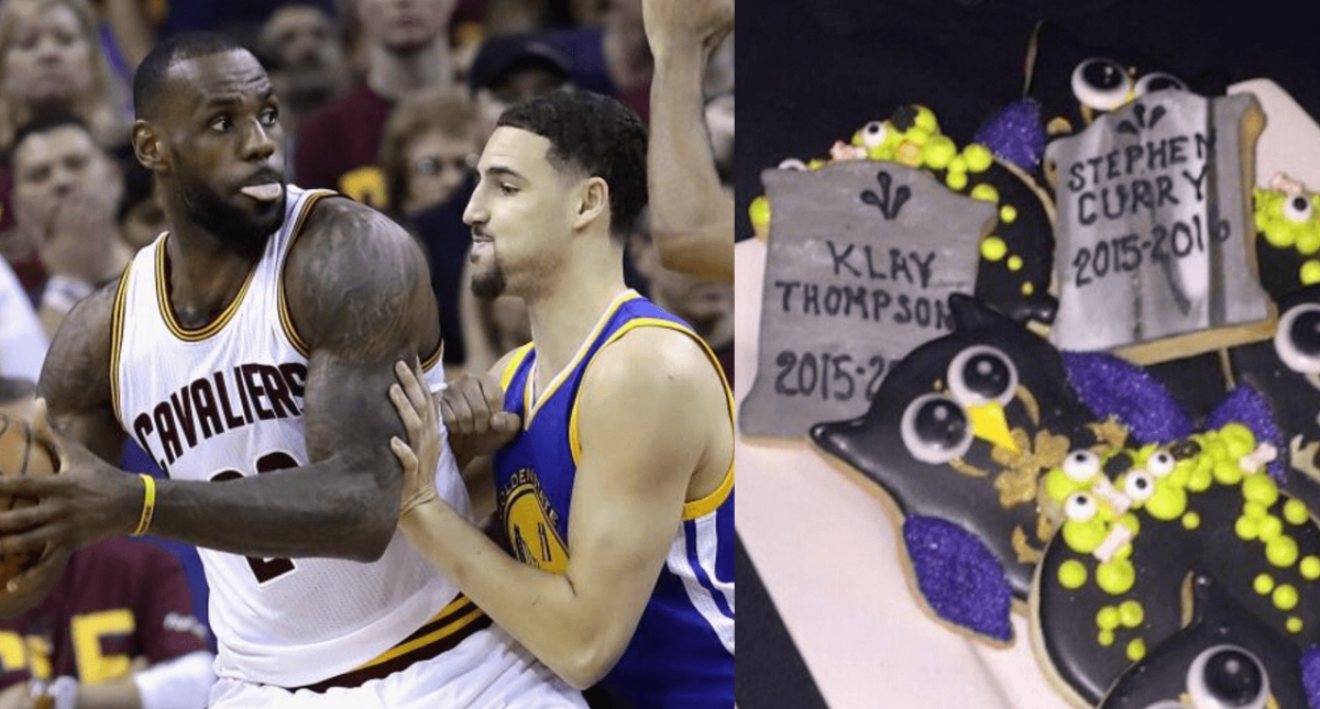 Klay Reacts LeBron Halloween Cookies