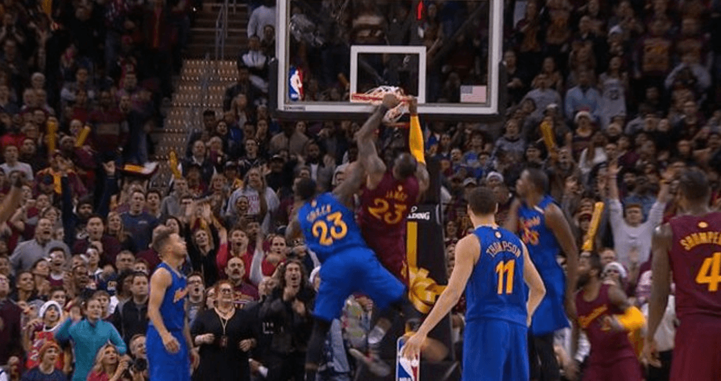 LeBron Dunk Draymond Cavs Warriors Christmas