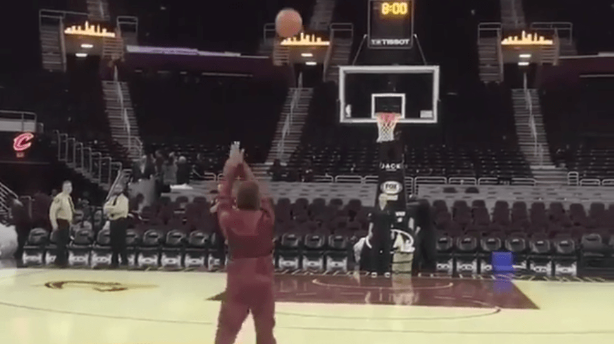 LeBron JR halfcourt shot