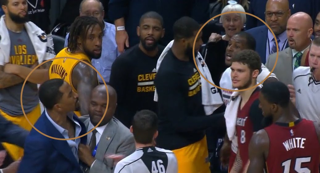 Cavs players react to incident with J.R. Smith at end of Heat game