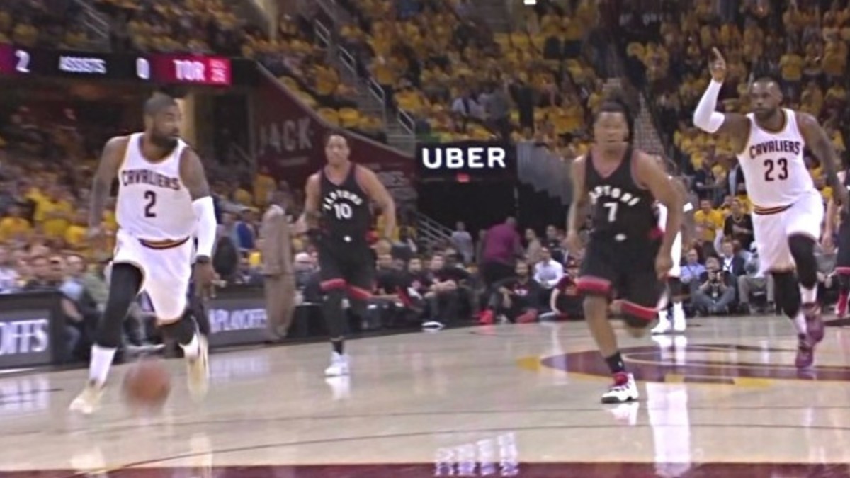 leBron Kyrie Alley oop raptors