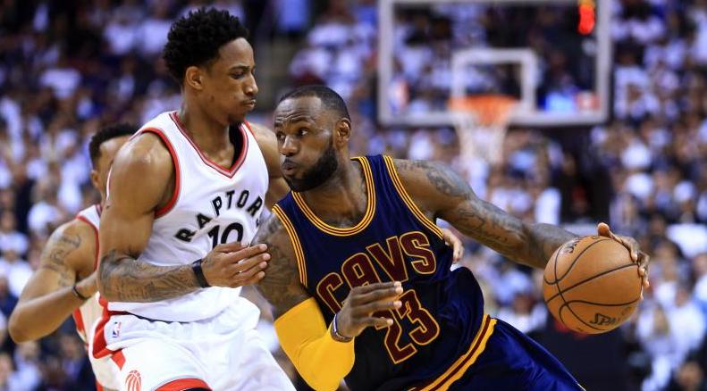 LeBron James averaged in the second halves what DeMar DeRozan averaged for the entire series