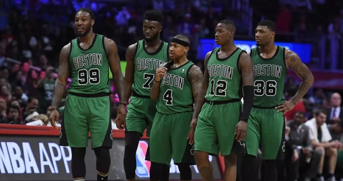 Jae Crowder, Jaylen Brown, Isaiah Thomas, Terry Rozier, Marcus Smart, Celtics