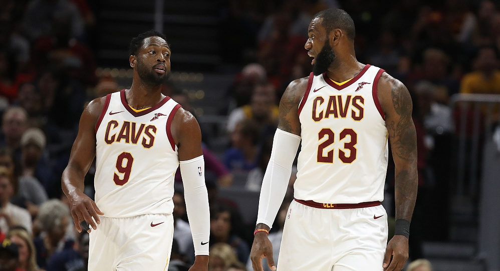 Video: Dwyane Wade blocks Joel Embiid, LeBron James scores on him