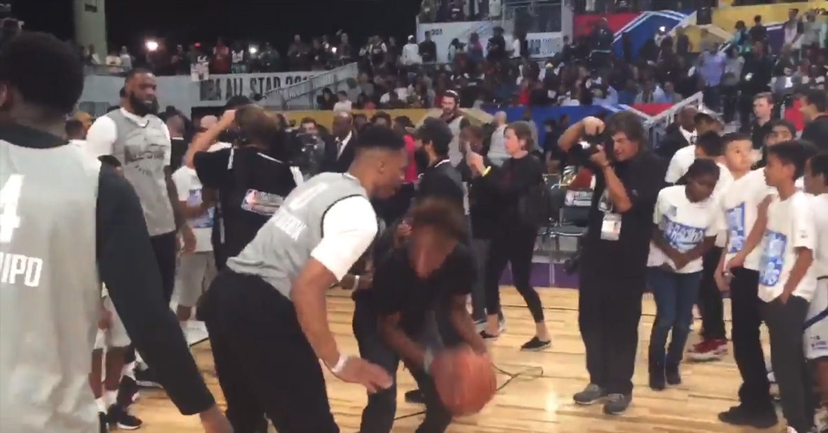 Video: LeBron James Jr. goes one-on-one with Russell Westbrook