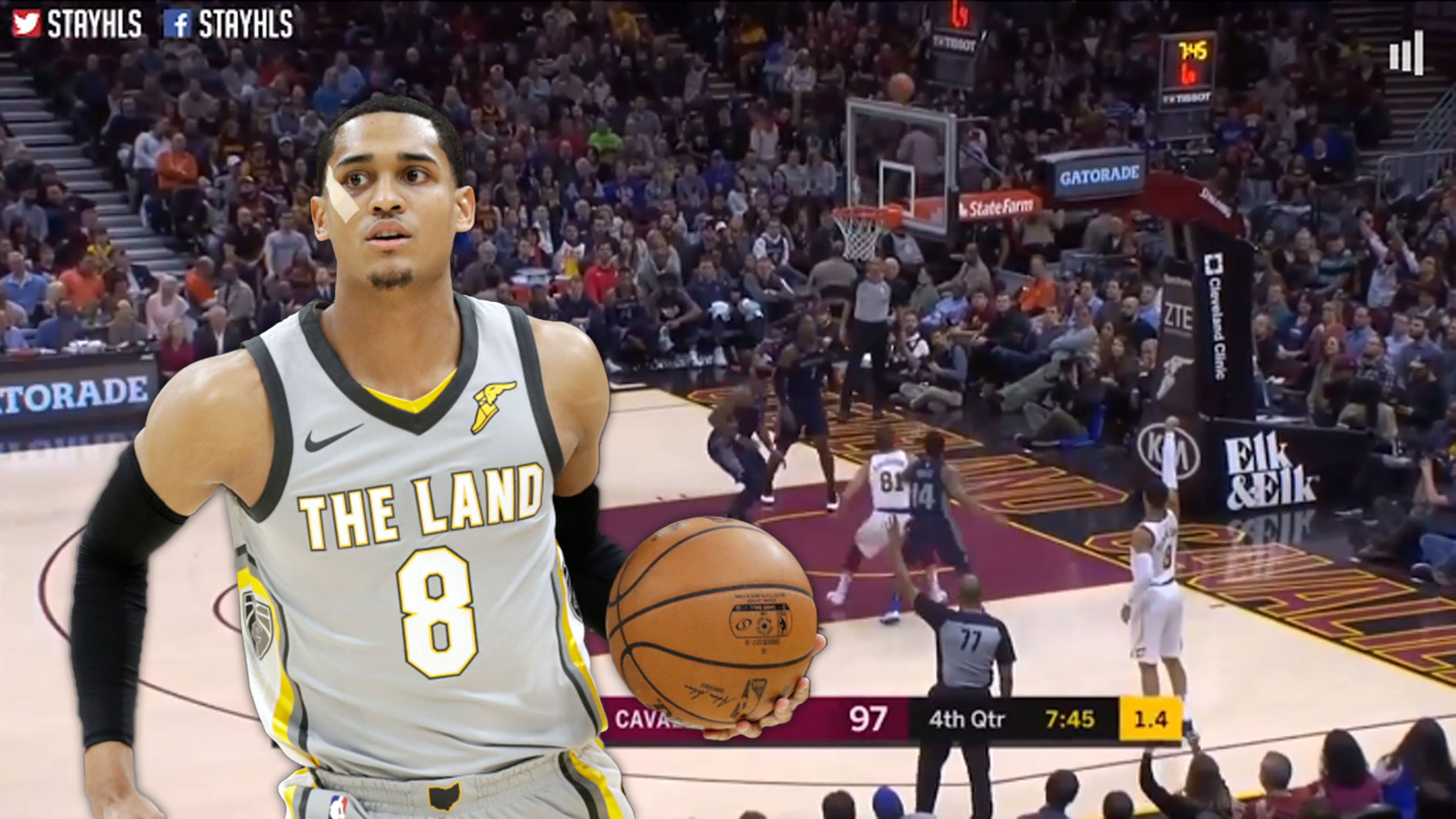 Video: Jordan Clarkson gets incredible bounce on corner three in Cavs win