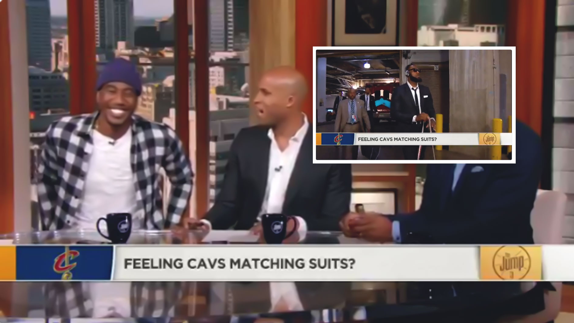 Iman Shumpert, Richard Jefferson have a laugh about Cavs wearing matching suits