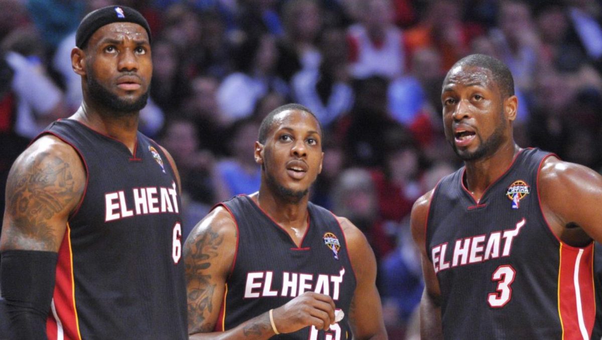 LeBron James, Mario Chalmers, Dwyane Wade