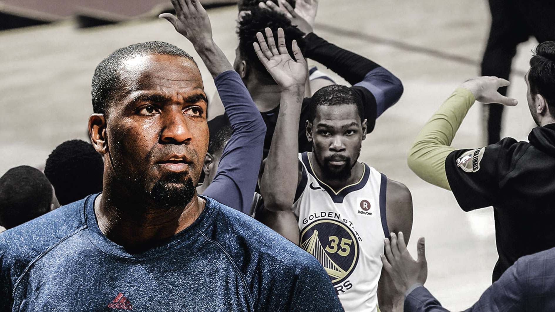 Kendrick Perkins reacts to Warriors&#8217; Kevin Durant&#8217;s Game 3 performance