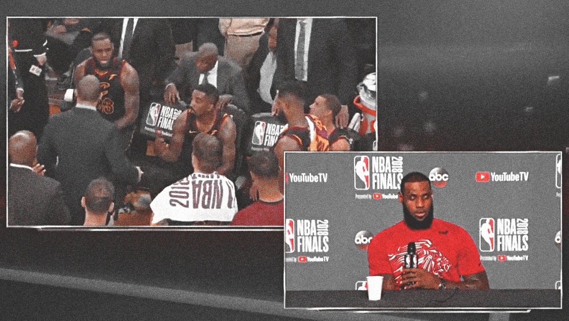 LeBron James on clip of him on bench after J.R. Smith mistake in Game 1