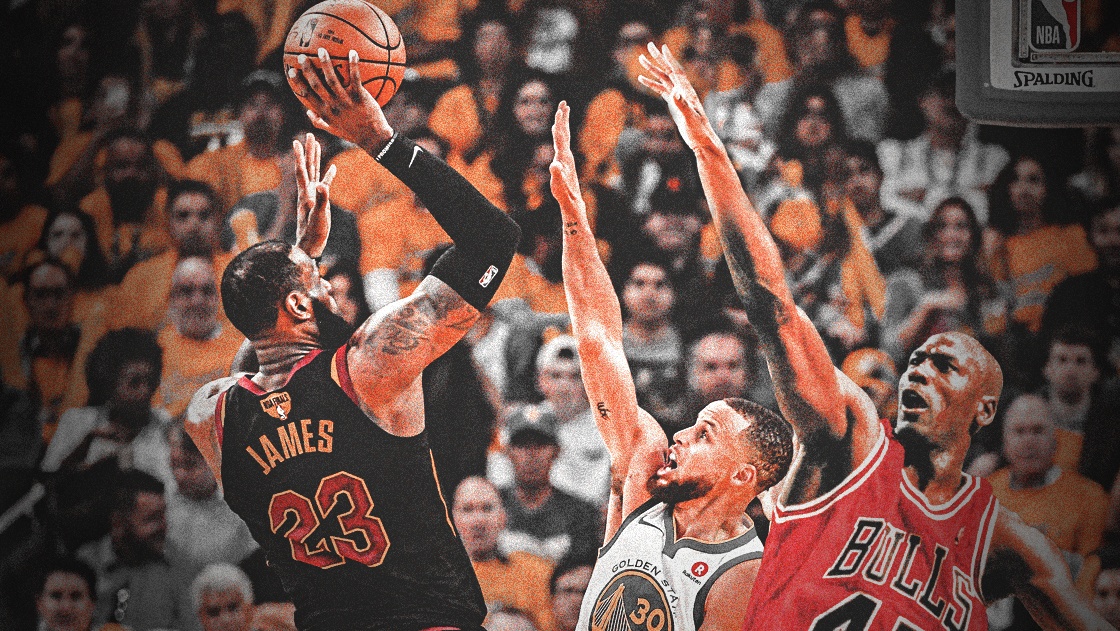 LeBron James, Stephen Curry, Michael Jordan