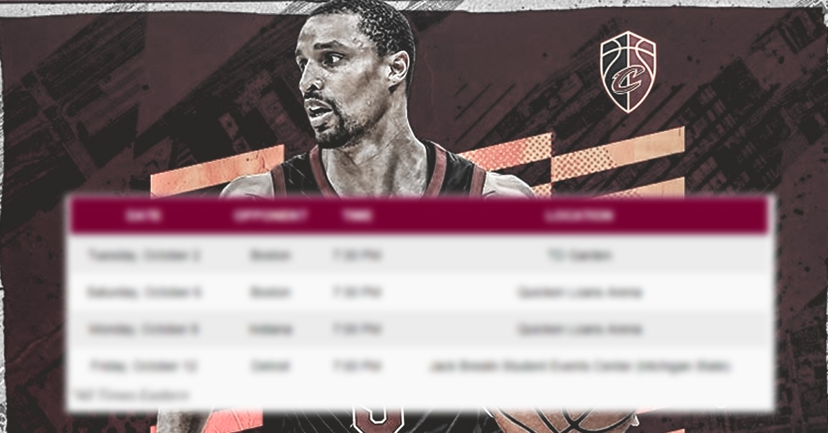 Cavaliers 2018-19 preseason schedule