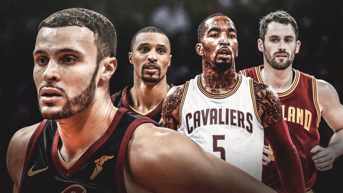 Larry Nance Jr., J.R. Smith, Kevin Love, George Hill