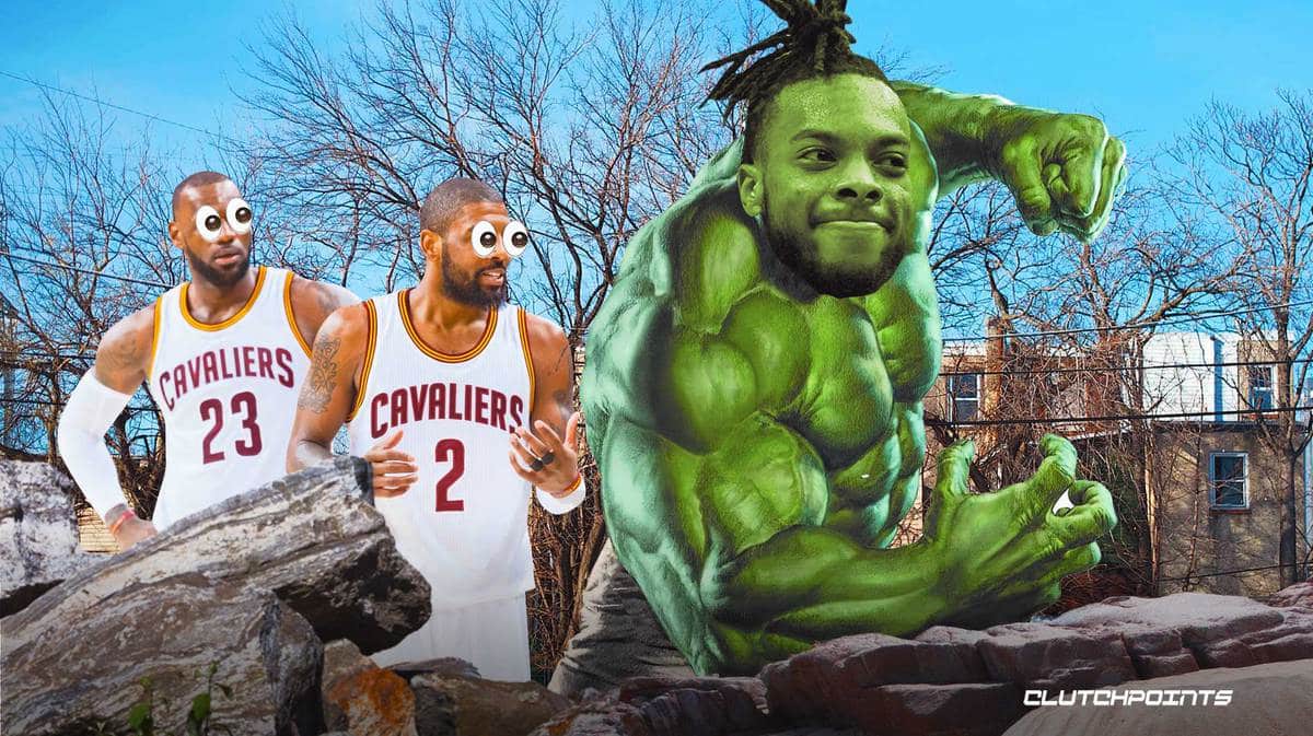 Darius Garland, LeBron James, Kyrie Irving, Cavs