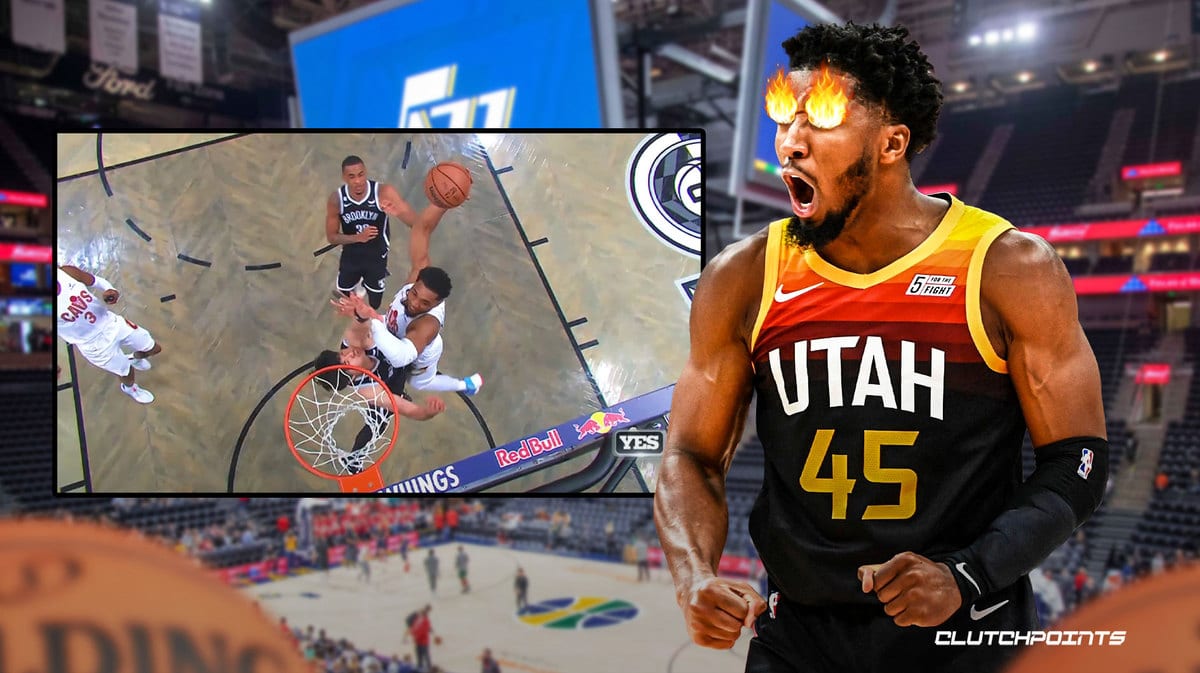 WATCH: Cavs star Donovan Mitchell drops dunk of the year nearly ending Yuta Watanabe&#8217;s career