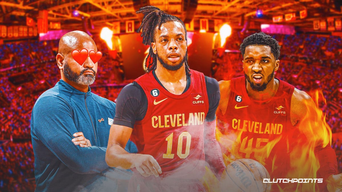 J.B. Bickerstaff, Darius Garland, Donovan Mitchell, Cavs