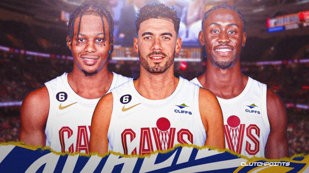 Cleveland Cavaliers, Cavs bench, Georges Niang, Isaac Okoro, Caris LeVert