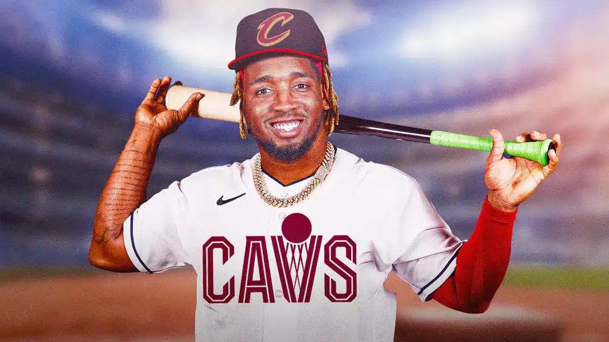 Donovan Mitchell of the Cavs as Jose Ramirez in this image