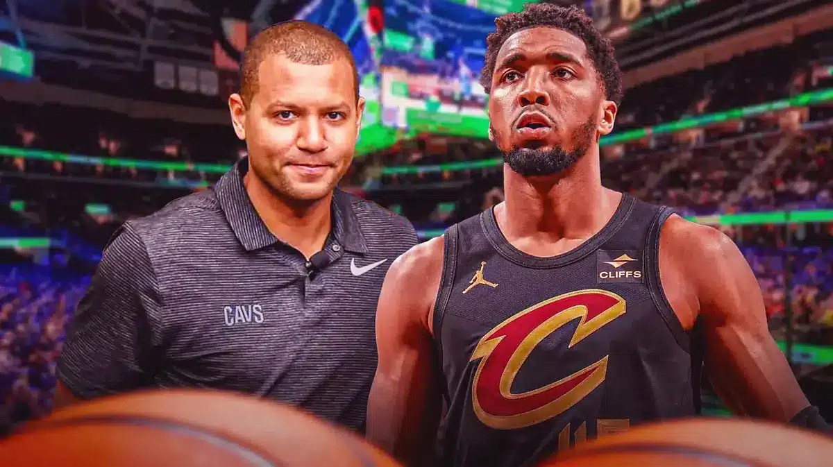 Cavs president of basketball operations Koby Altman, Donovan Mitchell