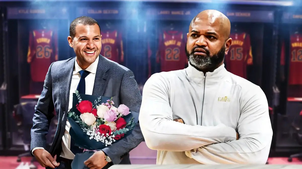 Koby Altman, JB Bickerstaff, Donovan Mitchell, Darius Garland, Cavs