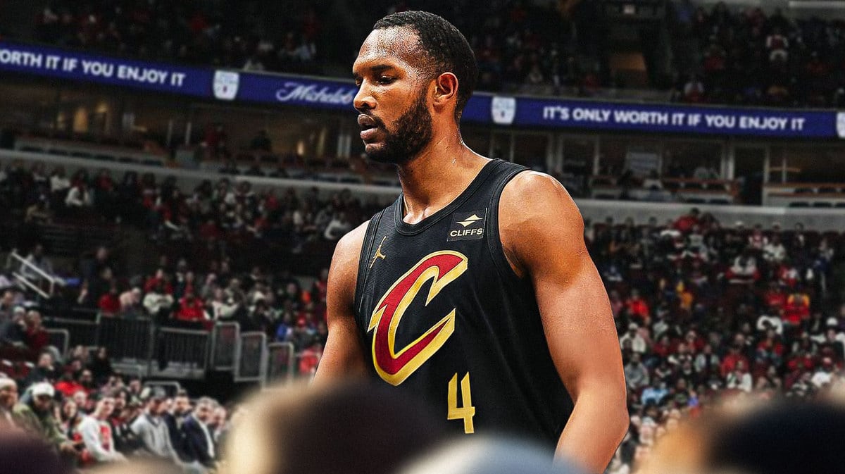 Evan Mobley looking sad in Cavs / Cleveland Cavaliers jersey