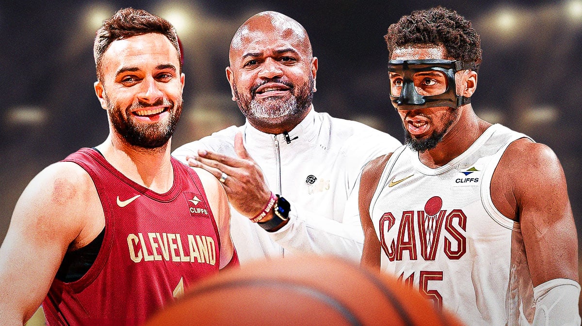 Cavs' Max Strus, JB Bickerstaff and Donovan Mitchell