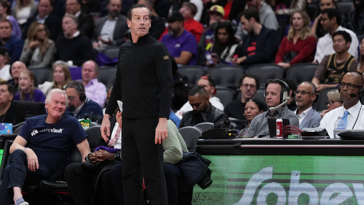 Cavaliers head coach Kenny Atkinson watches the play against the Toronto Raptors during the fourth quarter at Scotiabank Arena