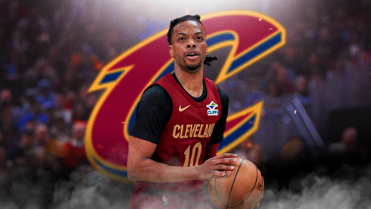 Cavs, Darius Garland, Rocket Arena in back