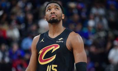Cleveland Cavaliers guard Donovan Mitchell (45) during the second half at Intuit Dome.