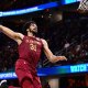 Cleveland Cavaliers center Jarrett Allen (31) dunks during the second half against the New York Knicks at Rocket Arena.