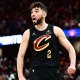 Cavaliers guard Ty Jerome (2) reacts during the second half against the Indiana Pacers in game five of the second round for the 2025 NBA Playoffs at Rocket Arena