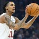 Cleveland Cavaliers forward Emoni Bates (21) looks to shoot in the first quarter against the Indiana Pacers at Rocket Arena.