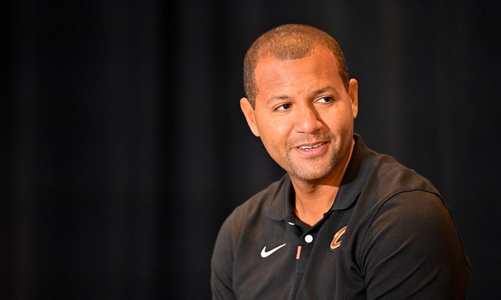 Cleveland Cavaliers president of basketball operations Koby Altman during an introductory press conference at Rocket Mortgage FieldHouse.