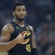 Cleveland Cavaliers guard Donovan Mitchell (45) stands on the court in the first quarter against the Charlotte Hornets at Rocket Arena.