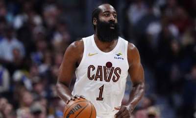 Cleveland Cavaliers guard James Harden (1) during the second quarter against the Denver Nuggets at Ball Arena.