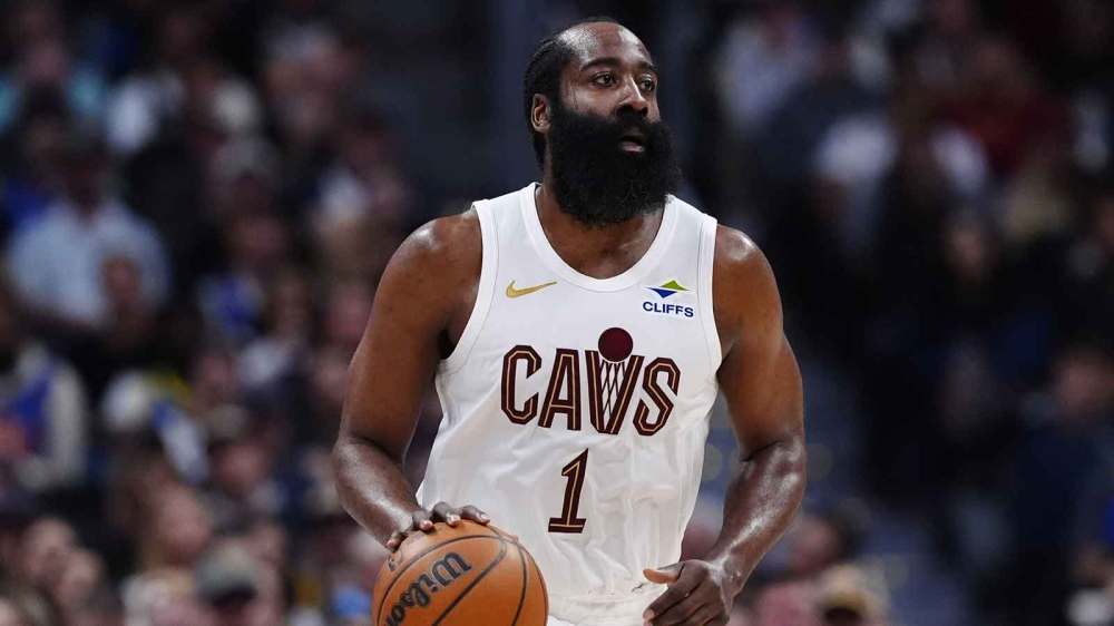 Cleveland Cavaliers guard James Harden (1) during the second quarter against the Denver Nuggets at Ball Arena.