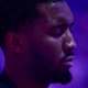 Cavs guard Donovan Mitchell (45) during the national anthem before game four of the eastern conference finals for the 2026 NBA playoffs against the New York Knicks at Rocket Arena