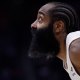 Cleveland Cavaliers guard James Harden (1) looks for a rebound in the second half against the Detroit Pistons during game seven of the second round of the 2026 NBA Playoffs at Little Caesars Arena.