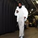 LA Clippers guard James Harden (1) arrives before a game against the Toronto Raptors at Scotiabank Arena.