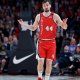 Portland Trail Blazers forward Mario Hezonja (44) reacts after making a three point basket against the Phoenix Suns during the fourth quarter at the Moda Center.
