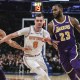 Los Angeles Lakers Los Angeles Lakers forward LeBron James (23) drives past New York Knicks forward Mario Hezonja (8) in the first quarter at Madison Square Garden.