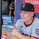 Cleveland Guardians second baseman Travis Bazzana (37) before the home run derby at Citizens Bank Park.