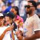 Cleveland Cavaliers shooting guard Donovan Mitchell attends the Queens Classic match between Washington Spirit and Gotham FC at Citi Field