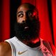 Cleveland Cavaliers guard James Harden (1) poses for a photo during media day at Rocket Arena.