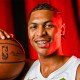 Cleveland Cavaliers guard Meleek Thomas (15) poses for a photo during media day at Rocket Arena.